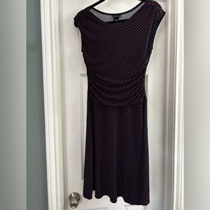 Enfocus Studio Blue with Orange Polka Dot Dress